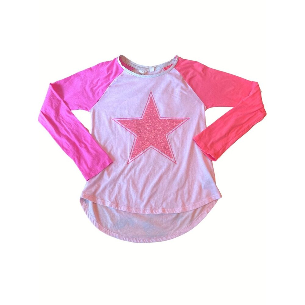 Gap Kids Jan Graph Tee Pink Heather Star Graphic XL 60 Cotton 40 Polyester
